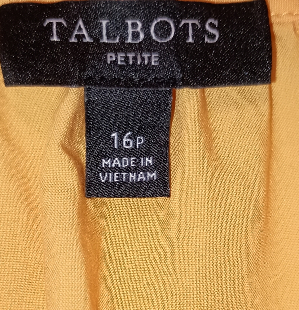 Talbots smocked poplin Midi Dress Size 16 Petite - Picture 5 of 6